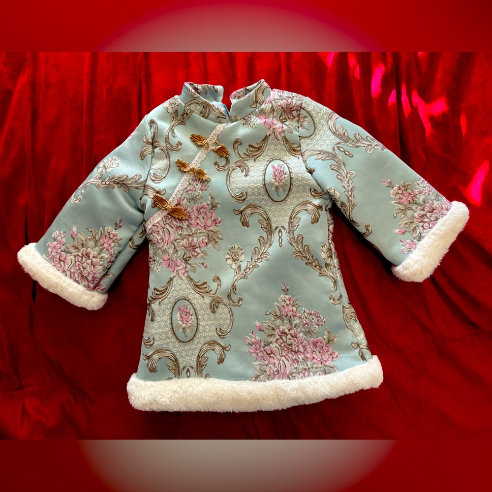 Baby Blue Chinese Asian Dress or shirt. Very warm. Perfect for Chinese new year!